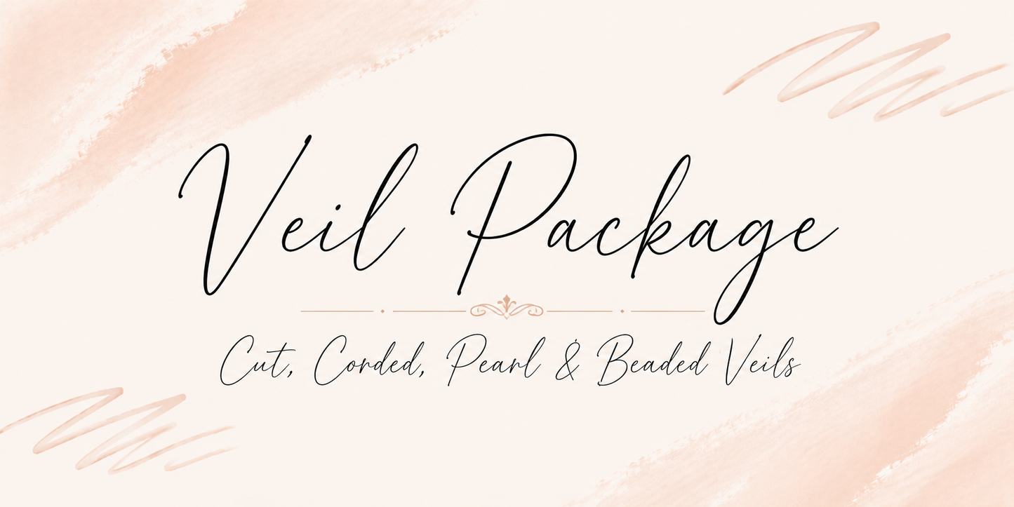 Cut, Corded, Pearl & Beaded Veil Package