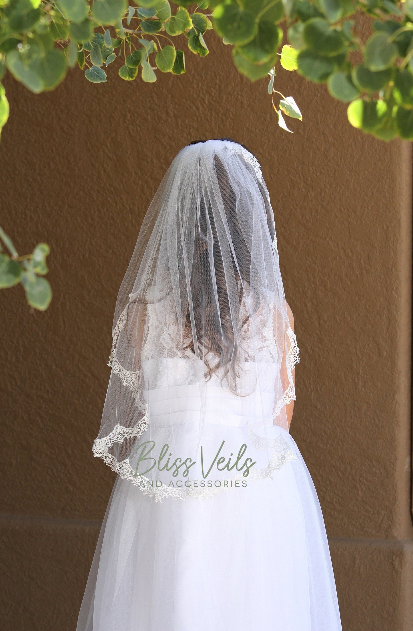 First Holy Communion Veil with Scalloped Lace Edge