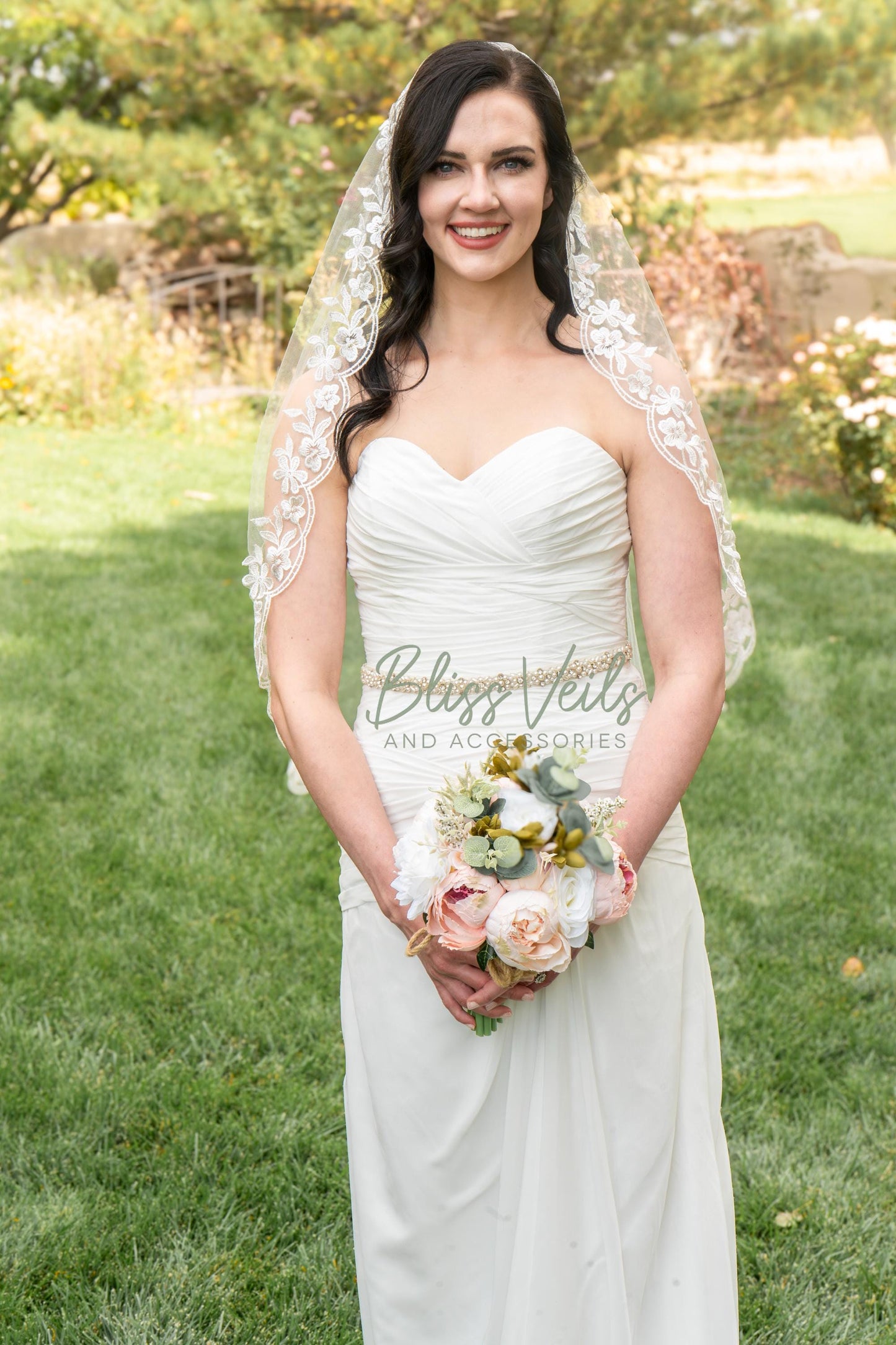 Classic lace mantilla wedding veil
