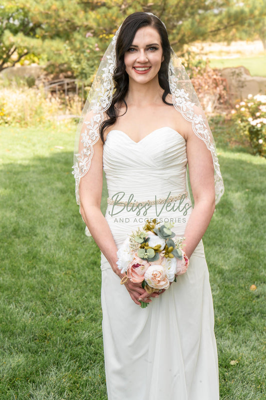 Classic lace mantilla wedding veil